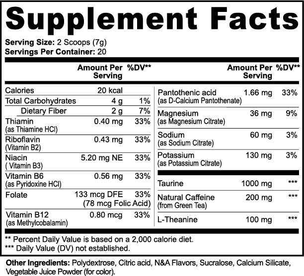 Energy Powder (Fruit Punch Pre-Workout)